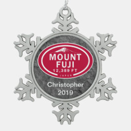 Adorno De Peltre Tipo Copo De Nieve Ornamento del Monte Fuji Japón de 12.389 FT