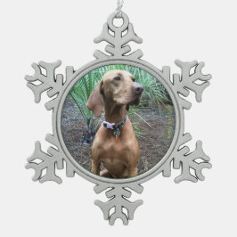 Adorno De Peltre Tipo Copo De Nieve Ornamento del navidad del copo de nieve de Vizsla