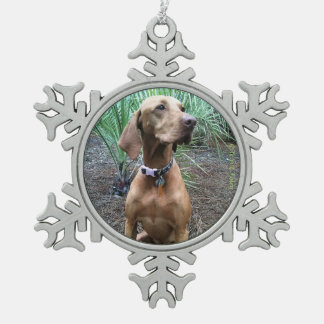 Adorno De Peltre Tipo Copo De Nieve Ornamento del navidad del copo de nieve de Vizsla