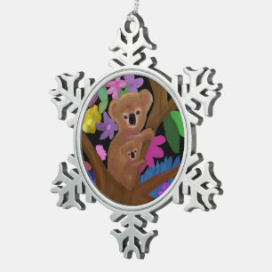 Adorno De Peltre Tipo Copo De Nieve Ornamento del navidad del oso de koala