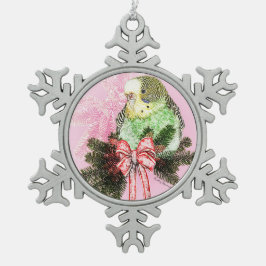 Adorno De Peltre Tipo Copo De Nieve Ornamento del Parakeet del día de fiesta