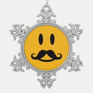 Adorno De Peltre Tipo Copo De Nieve Ornamento del personalizado Feliz Mustache