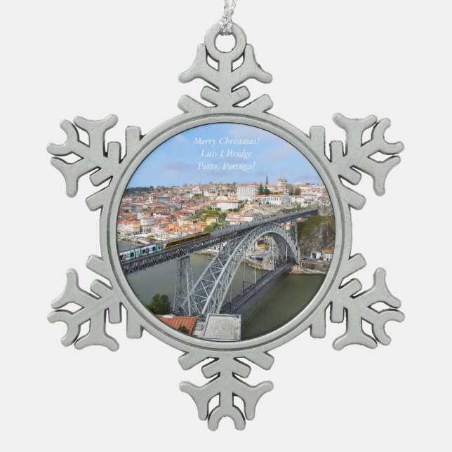 Adorno De Peltre Tipo Copo De Nieve Ornamento del puente Luis I Porto Portugal (Anverso)