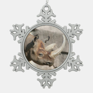 Adorno De Peltre Tipo Copo De Nieve Ornamento del rinoceronte