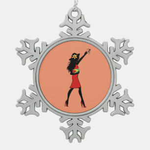 Adorno De Peltre Tipo Copo De Nieve Ornamento guyanés del copo de nieve del chica