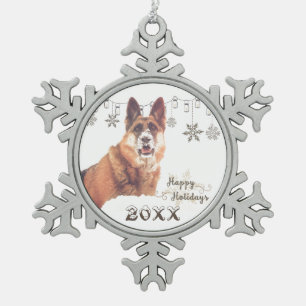 Adorno De Peltre Tipo Copo De Nieve Ornamento hermoso del día de fiesta del pastor