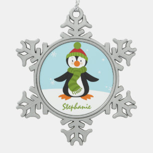 Adorno De Peltre Tipo Copo De Nieve Ornamento lindo del copo de nieve del pingüino