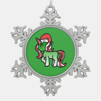 Adorno De Peltre Tipo Copo De Nieve Ornamento lindo del unicornio del navidad - fondo