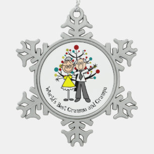 Adorno De Peltre Tipo Copo De Nieve Ornamento mundial de copos de nieve Gramma y Gramp