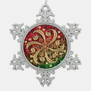 Adorno De Peltre Tipo Copo De Nieve Ornamento musical del día de fiesta de los Clefs
