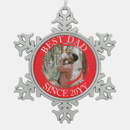 Adorno De Peltre Tipo Copo De Nieve Ornamento navideño de Best Dad Merry