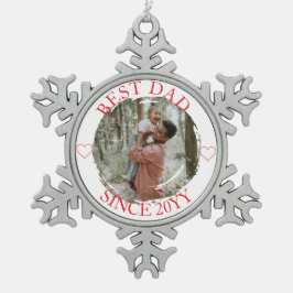 Adorno De Peltre Tipo Copo De Nieve Ornamento navideño de Best Dad Merry