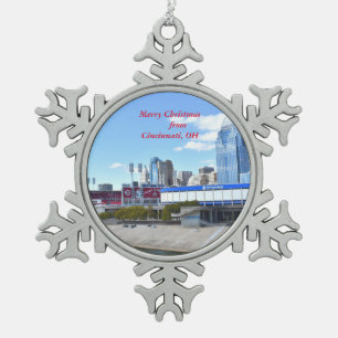 Adorno De Peltre Tipo Copo De Nieve Ornamento navideño de Cincinnati Waterfront