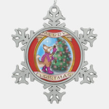 Ornamento navideño de Frieda Tails - copo de nieve