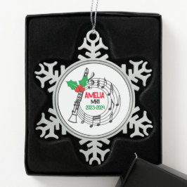 Adorno De Peltre Tipo Copo De Nieve Ornamento navideño de la banda Clarinet