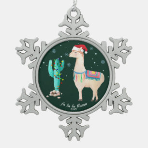 Adorno De Peltre Tipo Copo De Nieve Ornamento navideño de Llama - Pewter personalizado