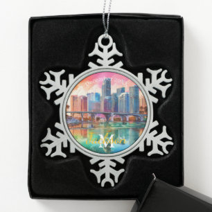Adorno De Peltre Tipo Copo De Nieve Ornamento navideño de Snowflake Pewter en Miami Sk