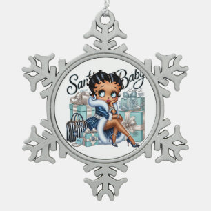 Adorno De Peltre Tipo Copo De Nieve Ornamento navideño de sopa de serpiente Santa Baby