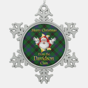 Adorno De Peltre Tipo Copo De Nieve Ornamento navideño del Clan Davidson de Escocia