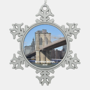 Adorno De Peltre Tipo Copo De Nieve Ornamento navideño del puente de Brooklyn