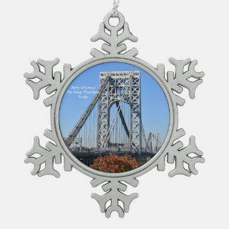 Adorno De Peltre Tipo Copo De Nieve Ornamento navideño del puente George Washington