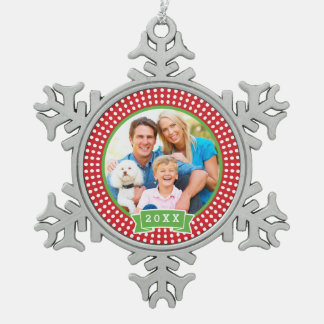 Adorno De Peltre Tipo Copo De Nieve Ornamento personalizado de foto de familia Keepsak