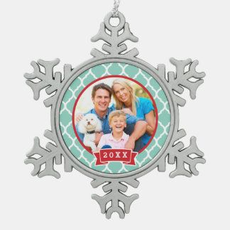 Adorno De Peltre Tipo Copo De Nieve Ornamento personalizado de foto de familia Keepsak