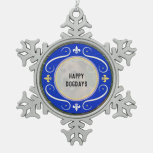 Adorno De Peltre Tipo Copo De Nieve Ornamento personalizado de perro