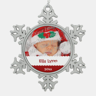 Adorno De Peltre Tipo Copo De Nieve Ornamento personalizado del navidad de la foto
