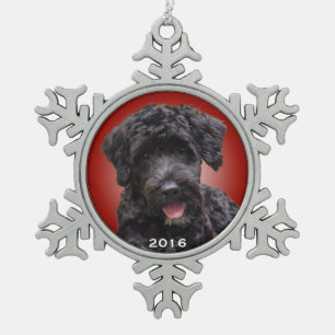 Adorno De Peltre Tipo Copo De Nieve Ornamento portugués del día de fiesta del perro de