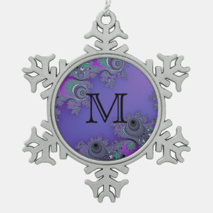 Adorno De Peltre Tipo Copo De Nieve Ornamento púrpura de encaje del navidad del