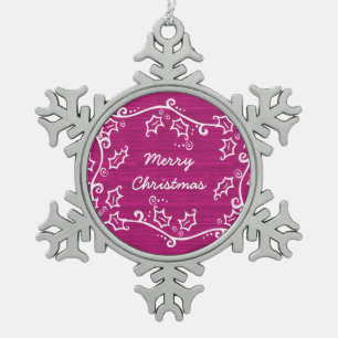 Adorno De Peltre Tipo Copo De Nieve Ornamento Rústico Rosa Holly Snowflake