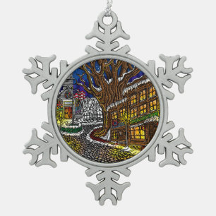 Adorno De Peltre Tipo Copo De Nieve Ornamento viejo de la ciudad