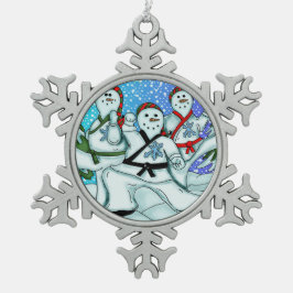 Adorno De Peltre Tipo Copo De Nieve Ornamentos de los muñecos de nieve de los artes