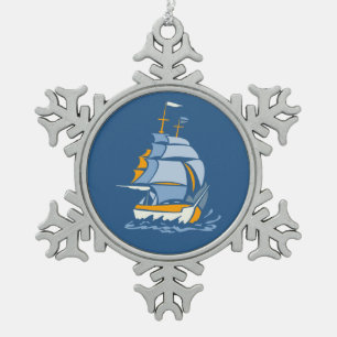 Adorno De Peltre Tipo Copo De Nieve Ornamentos de personalizado en velero