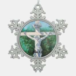 Adorno De Peltre Tipo Copo De Nieve Ornamentos Juan 3:16 pastor de iglesia religiosa