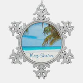 Adorno De Peltre Tipo Copo De Nieve Ornamentos navideños de playa Pewter Palm Tree