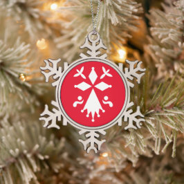 Adorno De Peltre Tipo Copo De Nieve Ornement Flocon De Neige Hermine de Bretagne