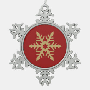 Adorno De Peltre Tipo Copo De Nieve Oro del diseño del copo de nieve en rojo