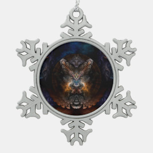 Adorno De Peltre Tipo Copo De Nieve Ortricón Arte Fractal Pewter Snowflake Ornament