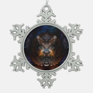 Adorno De Peltre Tipo Copo De Nieve Ortricón Arte Fractal Pewter Snowflake Ornament