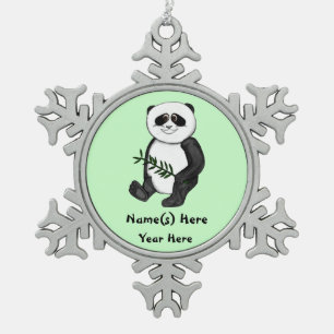 Adorno De Peltre Tipo Copo De Nieve Oso de panda demasiado lindo