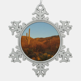 Adorno De Peltre Tipo Copo De Nieve Paisaje del desierto de Saguaro Sunset I Arizona