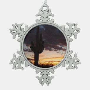 Adorno De Peltre Tipo Copo De Nieve Paisaje del desierto Saguaro Sunset III Arizona