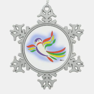 Adorno De Peltre Tipo Copo De Nieve Pájaro estilizado de pichón