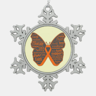 Adorno De Peltre Tipo Copo De Nieve Palabras de esperanza de luucemia mariposa