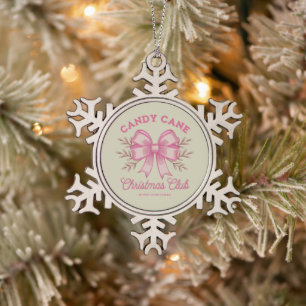 Adorno De Peltre Tipo Copo De Nieve Palo de caramelo rosa Club de Navidad temporada de