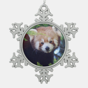 Adorno De Peltre Tipo Copo De Nieve Panda roja