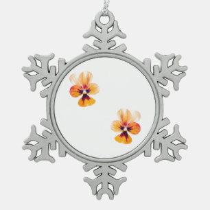 Adorno De Peltre Tipo Copo De Nieve Pansies naranjas