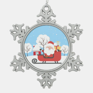 Adorno De Peltre Tipo Copo De Nieve Papá Noel